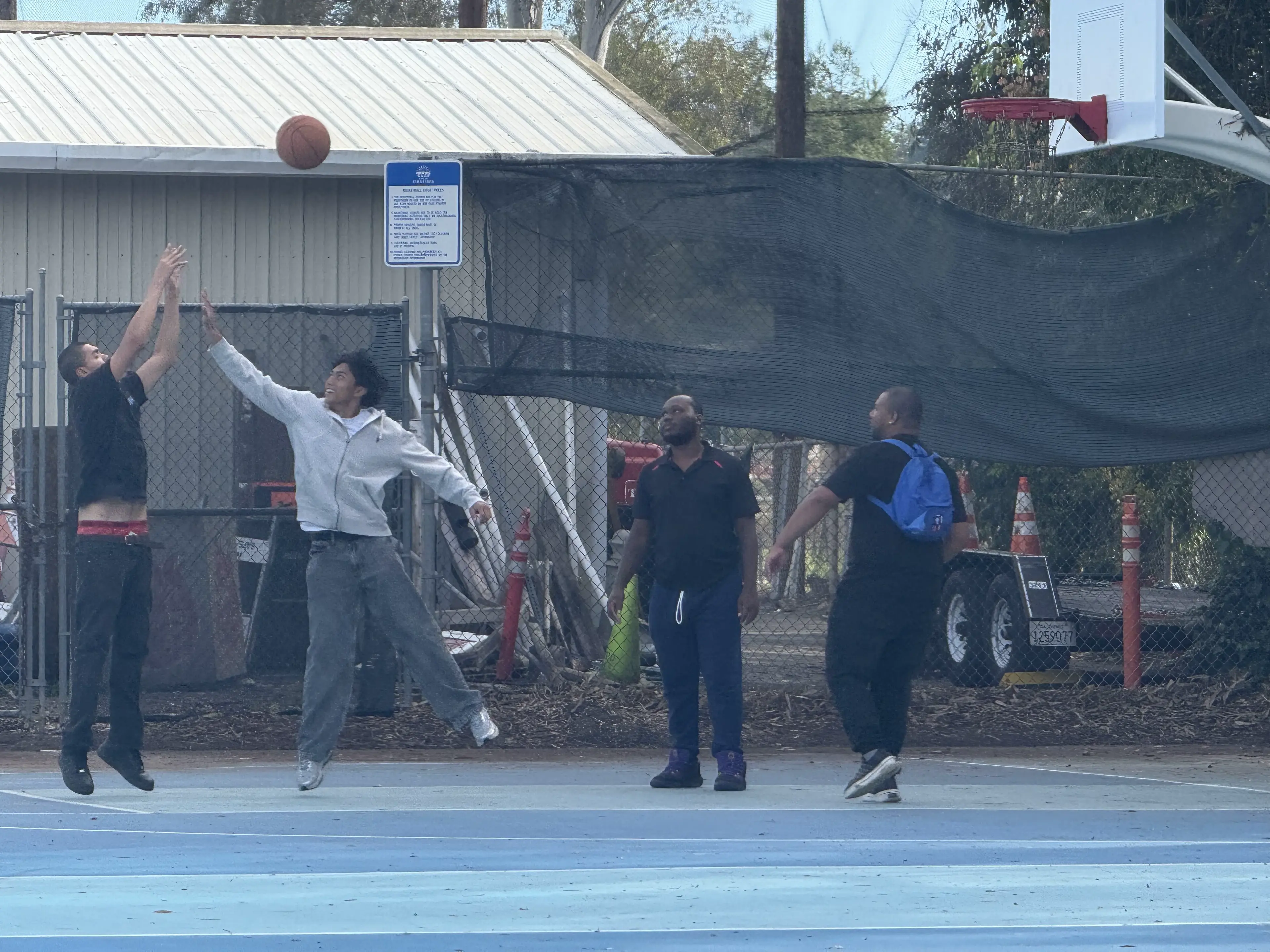 Residents enjoying a basketball activity