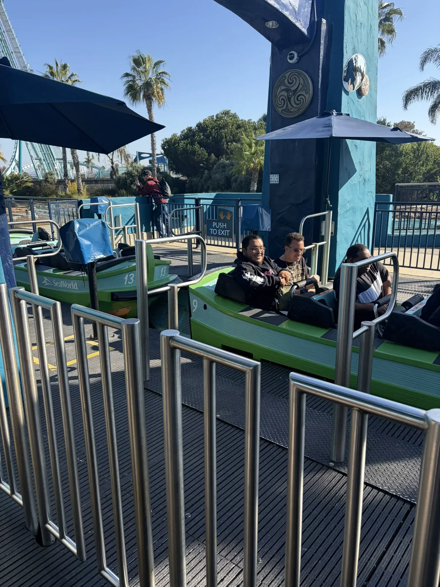 Day program participants having fun at an amusement park